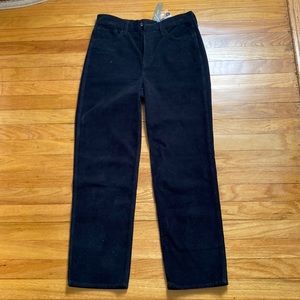 J Crew high rise 90’s style classic straight black corduroy pants NWT